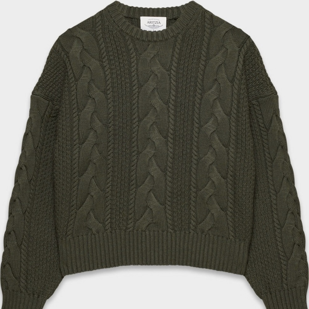 Aritzia Heritage Knit Merino Wool Crew Hi-hip Sweater